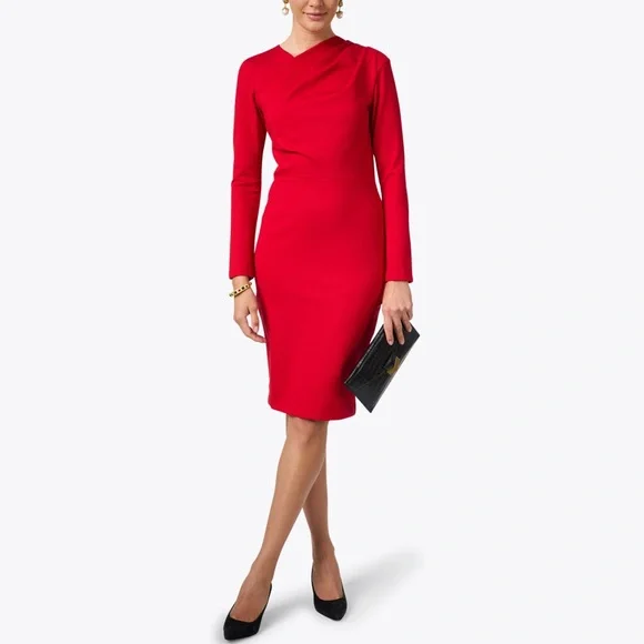 Chloe Kristyn | Dresses | New Chloe Kristyn Bianca Red Ponte Long Sleeve Knit  Dress Womens Sz Xs | Poshmark